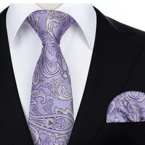 Mens Tie Set Classic Woven Ties and Pocket Square Cufflinks Set Formal